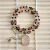 5--CHERRY & FIRE QUARTZ NECKLACE WITH BUDDHA-16IN