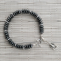 3--HEMATITE BRACELET W/ 925 SCORPION