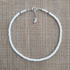 7--WHITE SHELL HEISHI NECKLACE WITH 925 CLAW