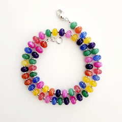 0--"LIFESAVER" MULTI COLORED JADE IN NECKLACE-18"