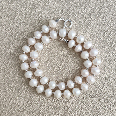 0--WHITE EDISON PEARL NECKLACE--18"