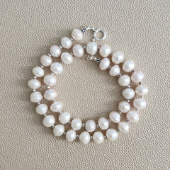 0--WHITE EDISON PEARL NECKLACE--18"