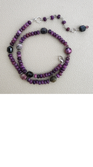 0--LEPIDOLITE & TOURMALINE NECKLACE--16"