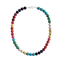 0--GURI GURI MULTI COLOR BEADED NECKLACE--18"