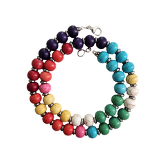 0--GURI GURI MULTI COLOR BEADED NECKLACE--18"