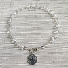 CLEAR QUARTZ NECKLACE WITH ST BENEDICT MEDAL-16"