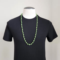 GREEN COLORED SKULL BEAD NECKLACE-37"