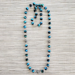 BLUE TIGERS EYE NECKLACE-36"