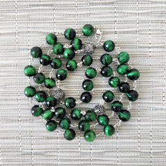 GREEN TIGERS EYE NECKLACE-36"