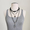 BLACK COLORED MIXED BEAD NECKLACE-16"