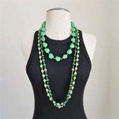 GREEN TIGERS EYE NECKLACE-36"