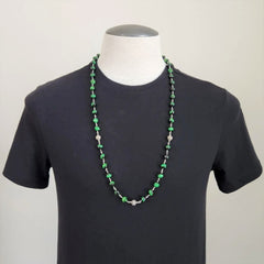 GREEN TIGERS EYE NECKLACE-36"