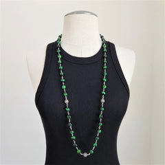 GREEN TIGERS EYE NECKLACE-36"