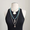 AMAZONITE NECKLACE WITH CLAW PENDANT-25"