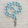 AMAZONITE NECKLACE WITH CLAW PENDANT-25"
