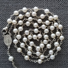 ROSARY WHITE PEARLS (6 MM)