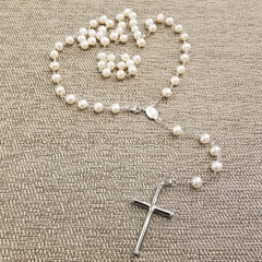 ROSARY WHITE PEARLS (8MM)