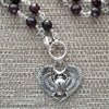 GARNET NECKLACE WITH SCARAB PENDANT-20"