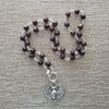 GARNET NECKLACE WITH SCARAB PENDANT-20"
