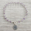 CAPE AMETHYST NECKLACE WITH ST. BENEDICT MEDALLION-16"