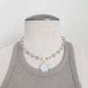 CAPE AMETHYST NECKLACE WITH ST. BENEDICT MEDALLION-16"