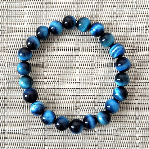 Y--BLUE TIGERS EYE (8MM) BRACELET