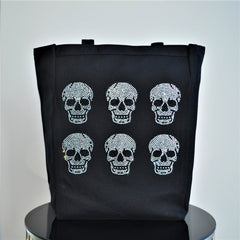 6--MINI NEO SKULL CANVAS TOTE